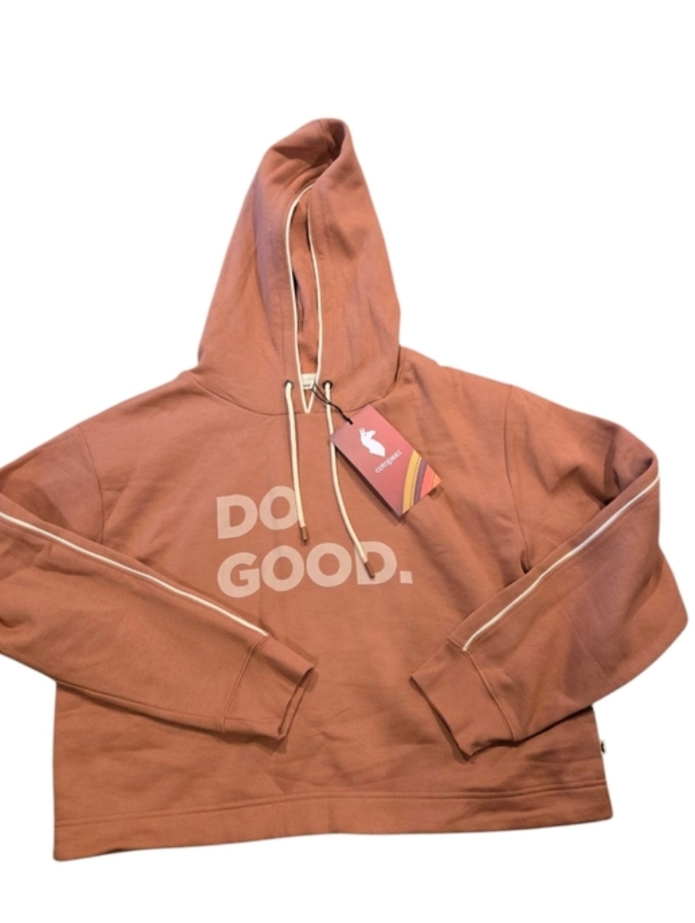 cotopaxi Rust Pink "DO GOOD." Cropped Hooded Sweatshirt